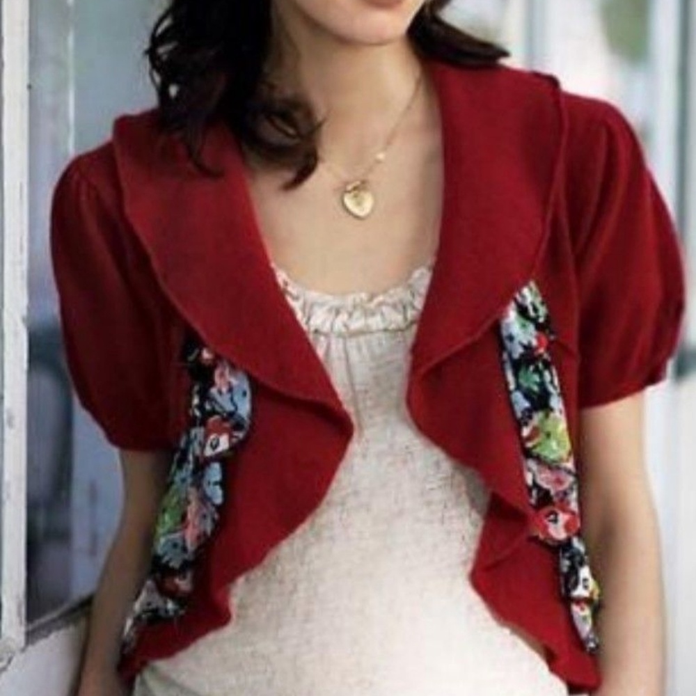 Anthropologie Wool Angora Ruffle Cardigan +Gift